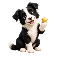 Ace, der Border-Collie-Welpe, freut sich über einen Trainingserfolg